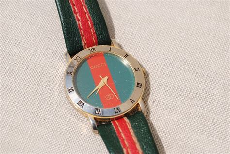 vintage gucci watch red and green square|gucci watch square face.